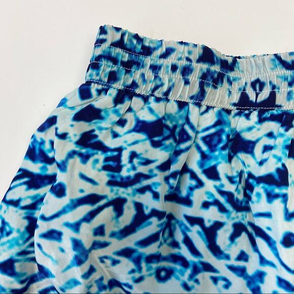 New Rococo Sand Blue Mosaic Print Swim Cover Shorts Size Small - Picture 3 of 10